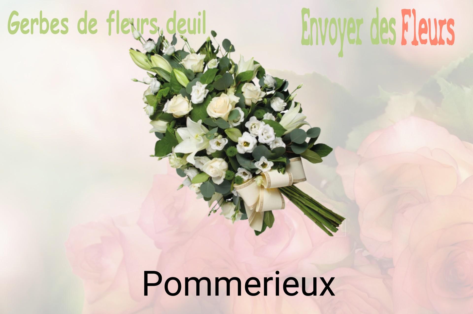 Gerbe de fleurs de deuil livrée à Pommerieux